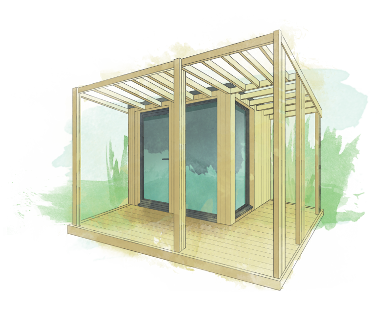 Depiction of a My Room Outside space featuring a pergola and decking