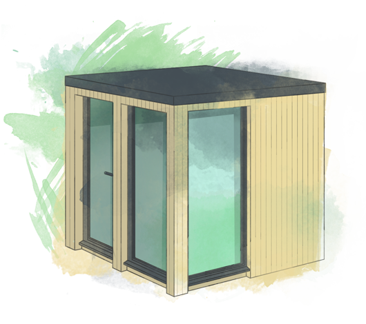 2x2 garden room illustration